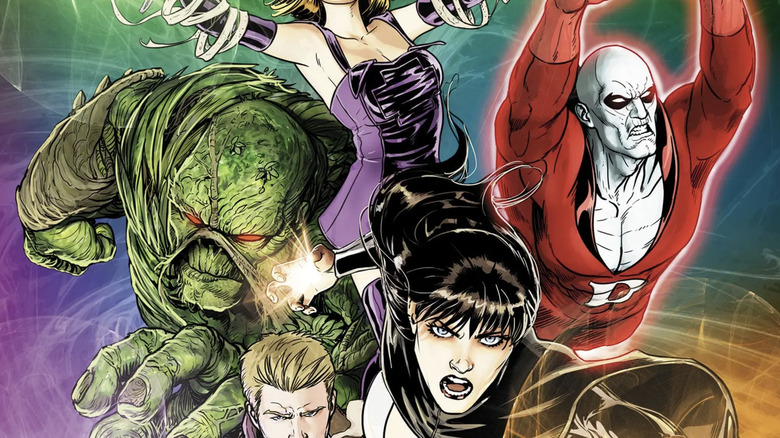 Swamp Thing, Night Nurse, Zatanna, and Deadman on the cover of Justice League Dark: Paradise Lost