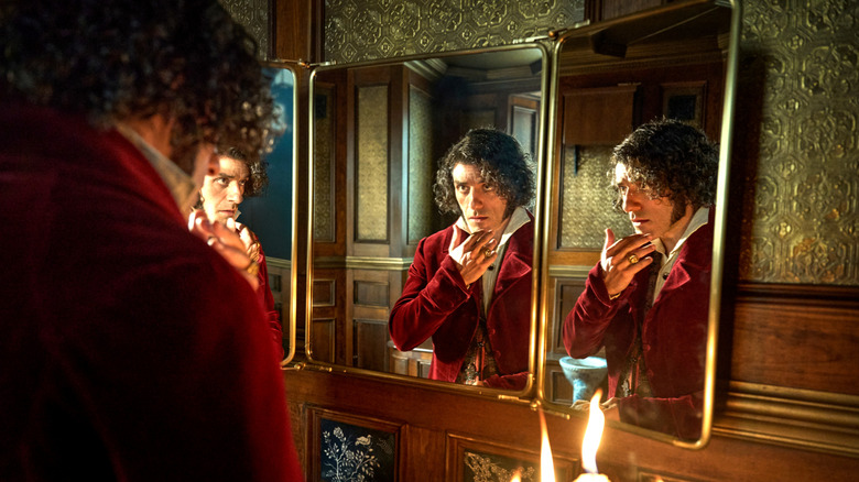 Frankenstein, Dr. Frankenstein looking at himself in a three-way mirror