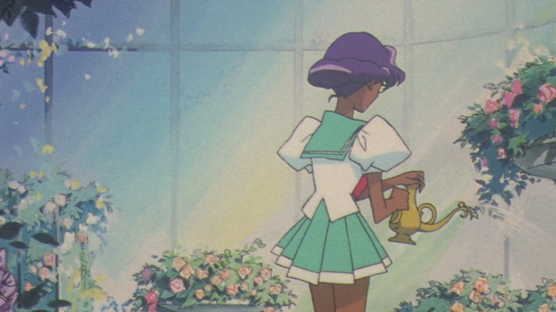 revolutionary girl utena anthy stands in greenhouse