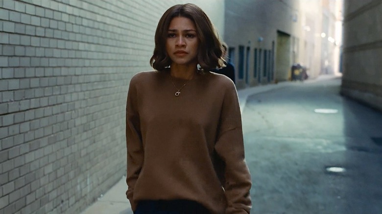 Zendaya as Tashi Duncan in an alleyway in Challengers