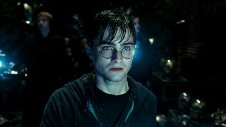 Harry looking at something off camera in Harry Potter and the Deathly Hollows Part 2