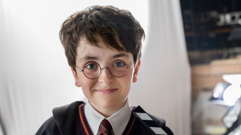 Dominic McLaughlin as Harry Potter in a behind the scenes look at HBO's Harry Potter TV show