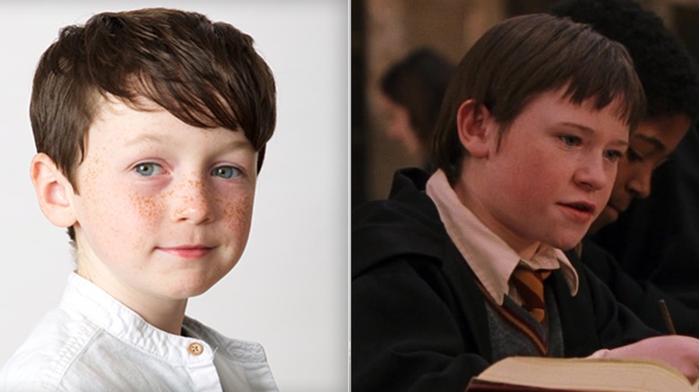 Leo Earley's official headshot from the HBO press release; Devon Murray's Seamus tries a spell in Harry Potter and the Sorcerer's Stone.