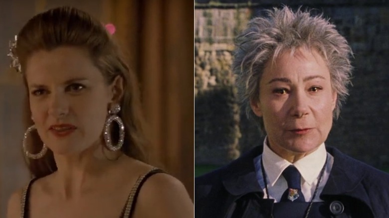 Louise Brealey as Molly Hooper tries to make small talk in Sherlock; Zoe Wannamaker as Madame Hooch teaches flying in Harry Potter and the Sorcerer's Stone.