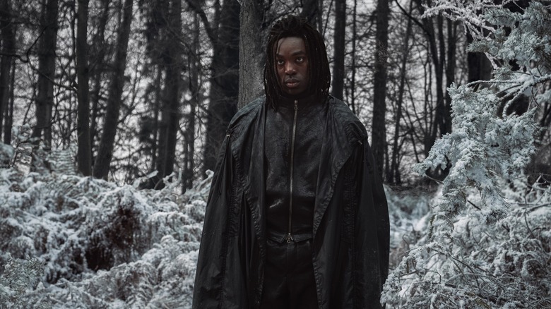 Snape in the snowy woods in Harry Potter and the Philosopher's Stone