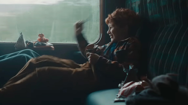 Ron (Alastair Stout) having a food fight in Harry Potter and the Philosopher's Stone