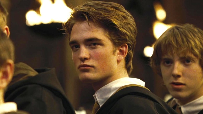 Cedric at the Hufflepuff table in Harry Potter and the Goblet of Fire