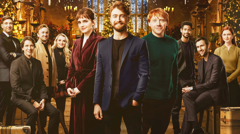 The Harry Potter cast in the Return to Hogwarts poster
