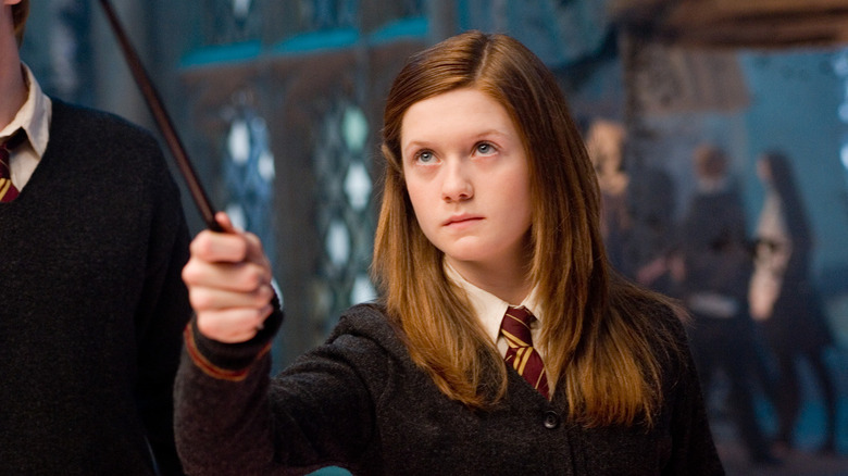 Ginny casting a spell in Harry Potter and the Order of the Phoenix
