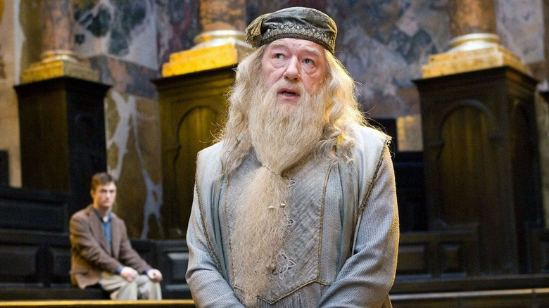 Dumbledore in court with Harry in Order of the Phoenix
