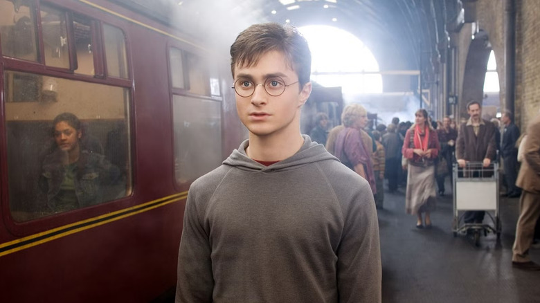 Harry standing at Platform 9¾ in Harry Potter and the Half-Blood Prince