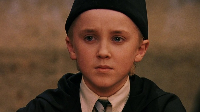 Draco Malfoy looking sad in Harry Potter and the Sorcerer's Stone