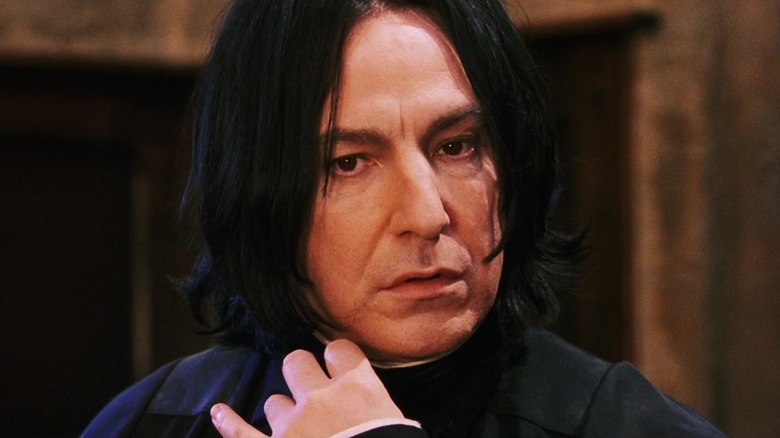 Severus Snape looking way in Harry Potter and the Sorcerer's Stone