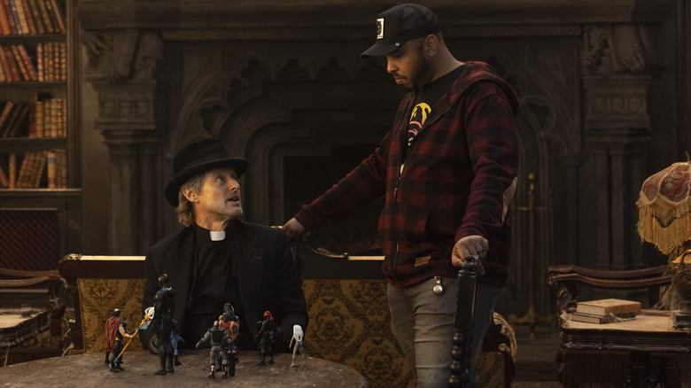 Haunted Mansion Justin Simien on set
