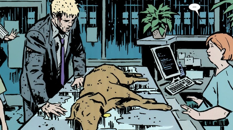 A Marvel Comics panel form Hawkeye issue #1