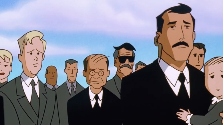 Stan Lee is seen amid a crowd of mourners in Superman The Animated Series