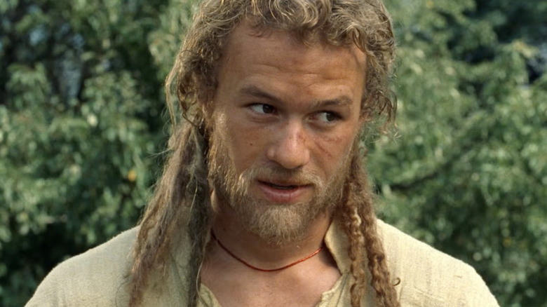 Heath Ledger as William Thatcher with a beard and long hair in A Knight's Tale