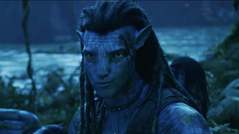 Jake Sully has a heart to heart by a river in Avatar: Fire and Ash