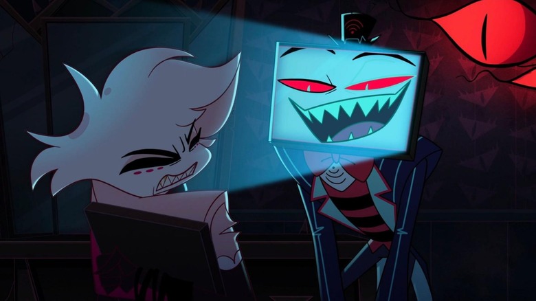 Vox threatening Angel Dust in Hazbin Hotel
