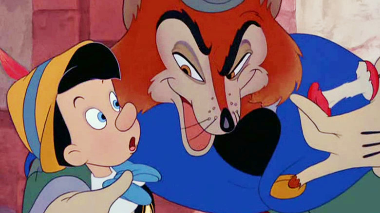 Pinocchio and Honest John in Disney's animated Pinocchio film