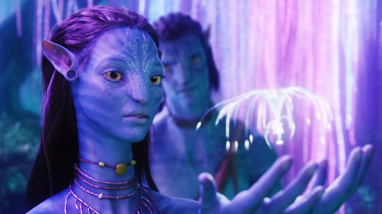 Zoe Saldaña and Sam Worthington in Avatar
