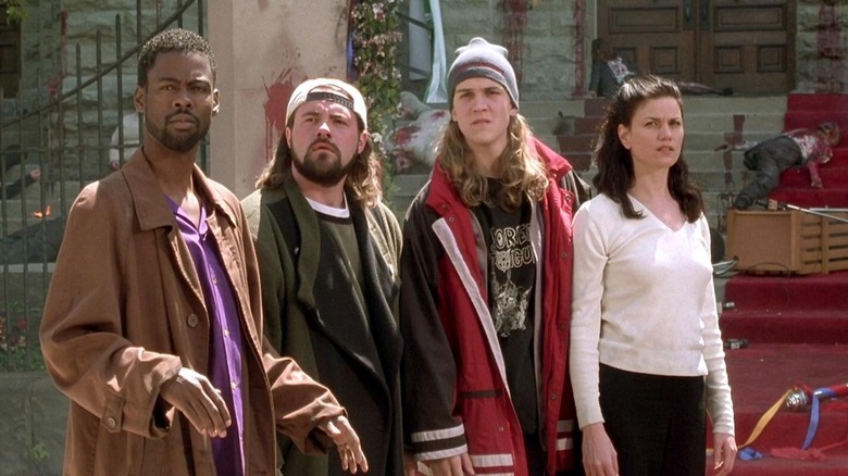 Chris Rock, Kevin Smith, Jay Mewes, and Linda Fiorentino in Dogma