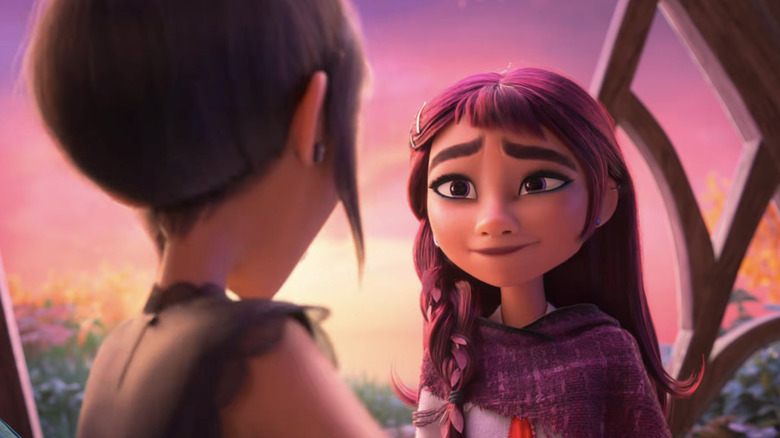 Billie looks tearfully at her mother Alice in Hexed