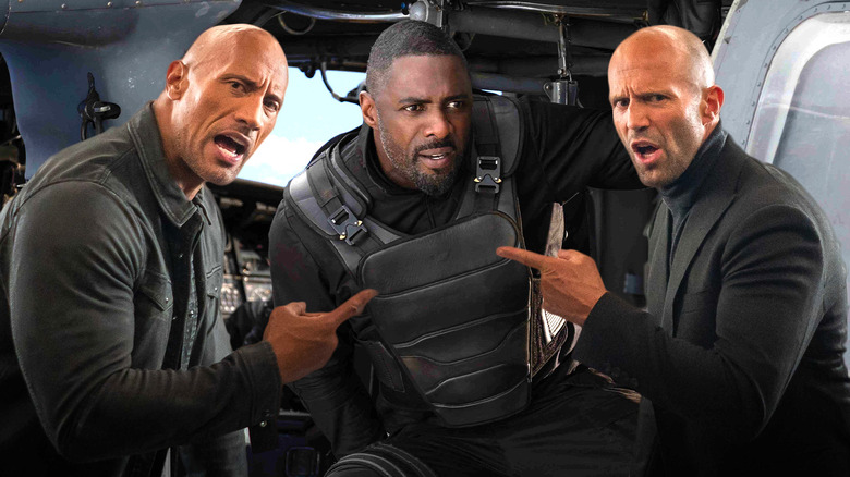 Dwayne Johnson, Idris Elba, and Jason Statham in Fast & Furious movies