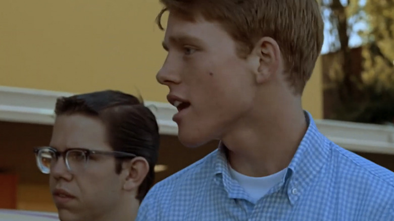 Ron Howard's Steve Bolander stands outside Mel's Drive-in in Ameican Grafitti