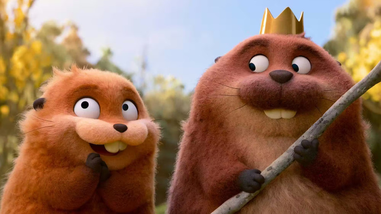 Mabel and King George have a chat in Hoppers