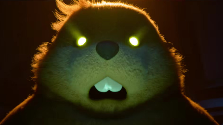 Piper Curda's Mabel in a robot beaver body with glowing eyes on Hoppers