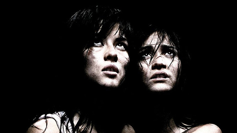 Two women in the dark