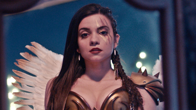 Woman in angel costume in Terrifier