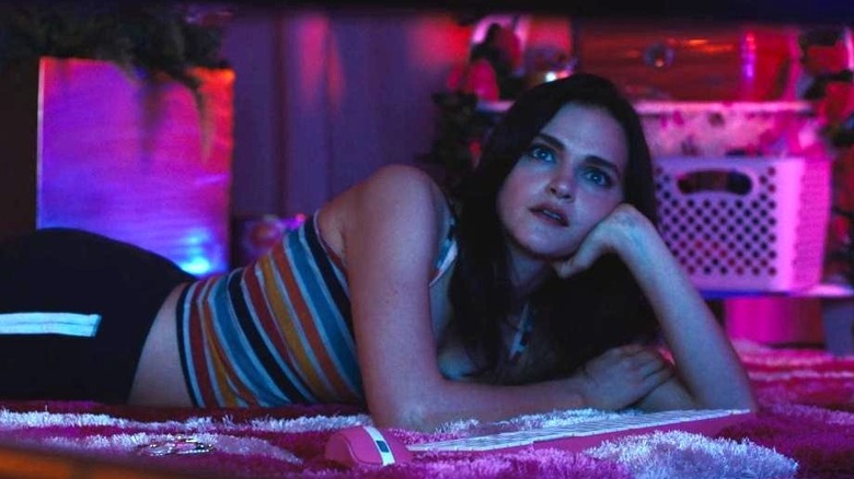 Madeline Brewer lies on floor