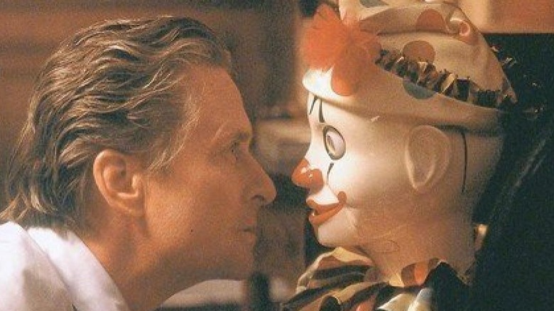 Michael Douglas confronts a clown