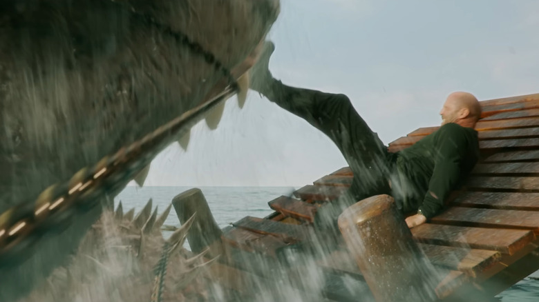 Jason Statham kicks megalodon