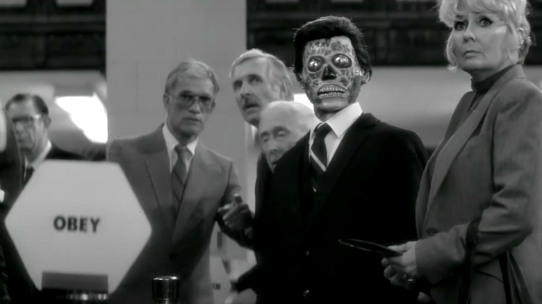 An alien amongst regular humans in They Live.