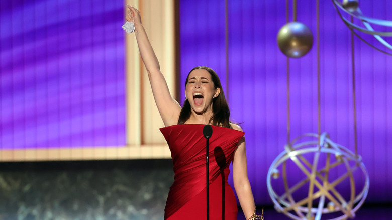 Cristin Milioti accepting her Emmy and screaming joyfully at the Emmys