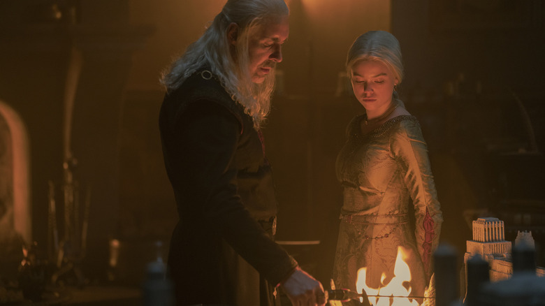 Paddy Considine and Milly Alcock in House of the Dragon