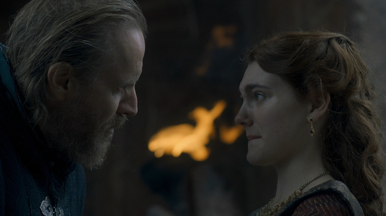 Emily Carey and Rhys Ifans in House of the Dragon