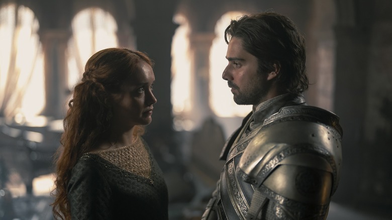 Alicent and Criston talking in her chambers on House of the Dragon