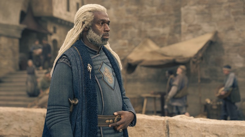 Lord Corlys Velaryon walking by the Dragonstone docks in House of the Dragon