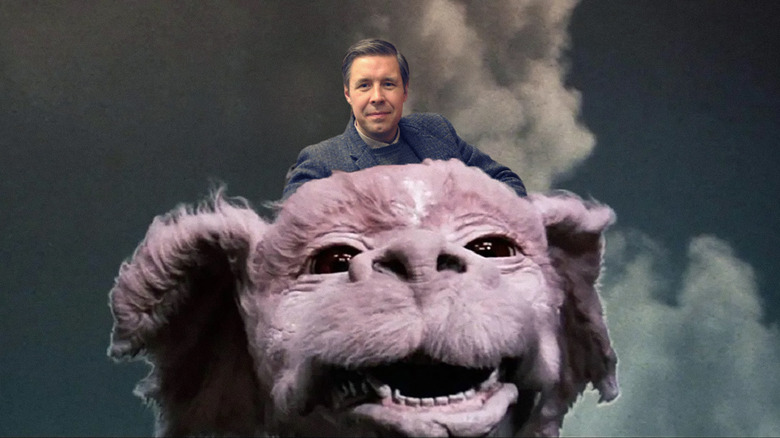 Paddy Considine riding Falkor