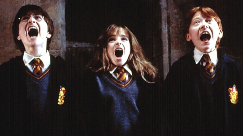 Harry Ron and Hermione Screaming