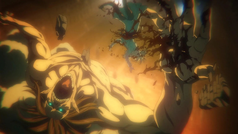 Attack on Titan 3 Eren in Titan form eats Willy Tybur 