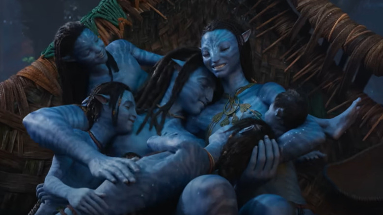 Jake Sully and Neytiri in Avatar: The Way of Water