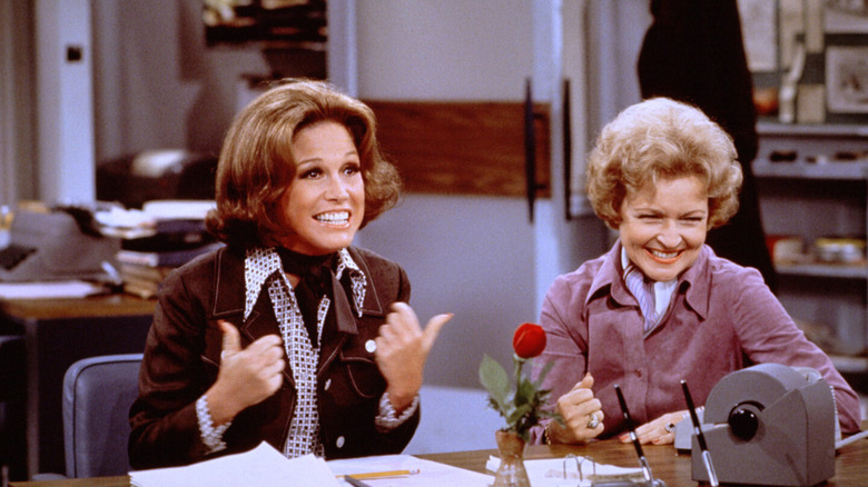 Mary Tyler Moore and Betty White on The Mary Tyler Moore Show