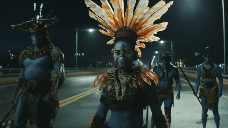 Tenoch Huerta Mejía, Alex Livinalli, Mabel Cadena in Black Panther: Wakanda Forever