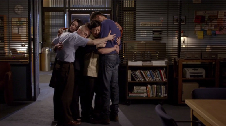 The study group hugs