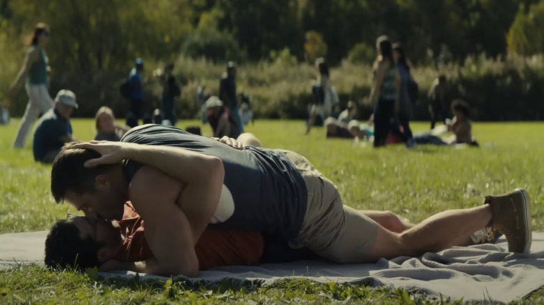 Luke Macfarlane and Billy Eichner in Bros
